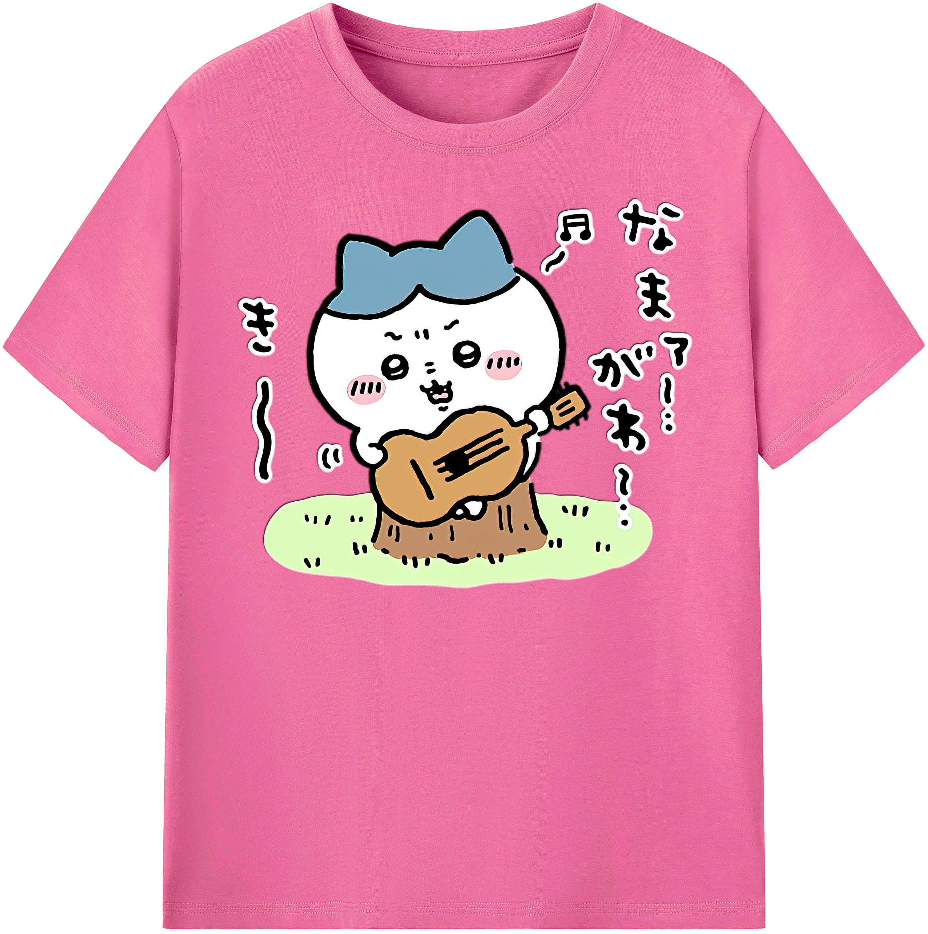 （画像用） ちいかわ ハチワレ Chii-kawa hachiware レディースカジュアルプリントTシャツ（綿100％）